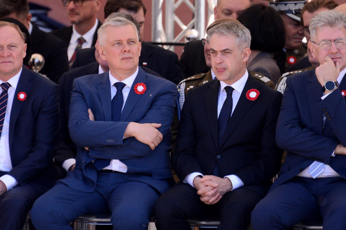 Warszawa. Święto Narodowe Trzeciego Maja. Para prezydencka na Placu Zamkowym w Warszawie
