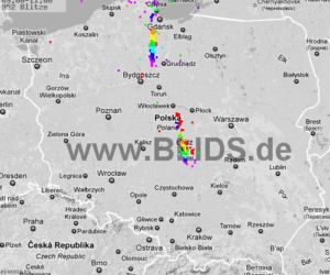 Burze w Polsce 6.07.2012 - MAPKA z godz. 9-11