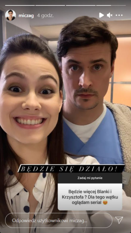 Na dobre i na złe. Blanka (Pola Gonciarz), Krzysztof Radwan (Mateusz Damięcki)