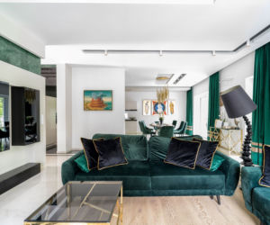 welurowa sofa