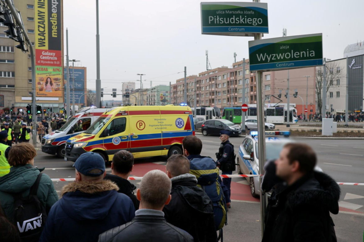 Wypadek na placu Rodła w Szczecinie