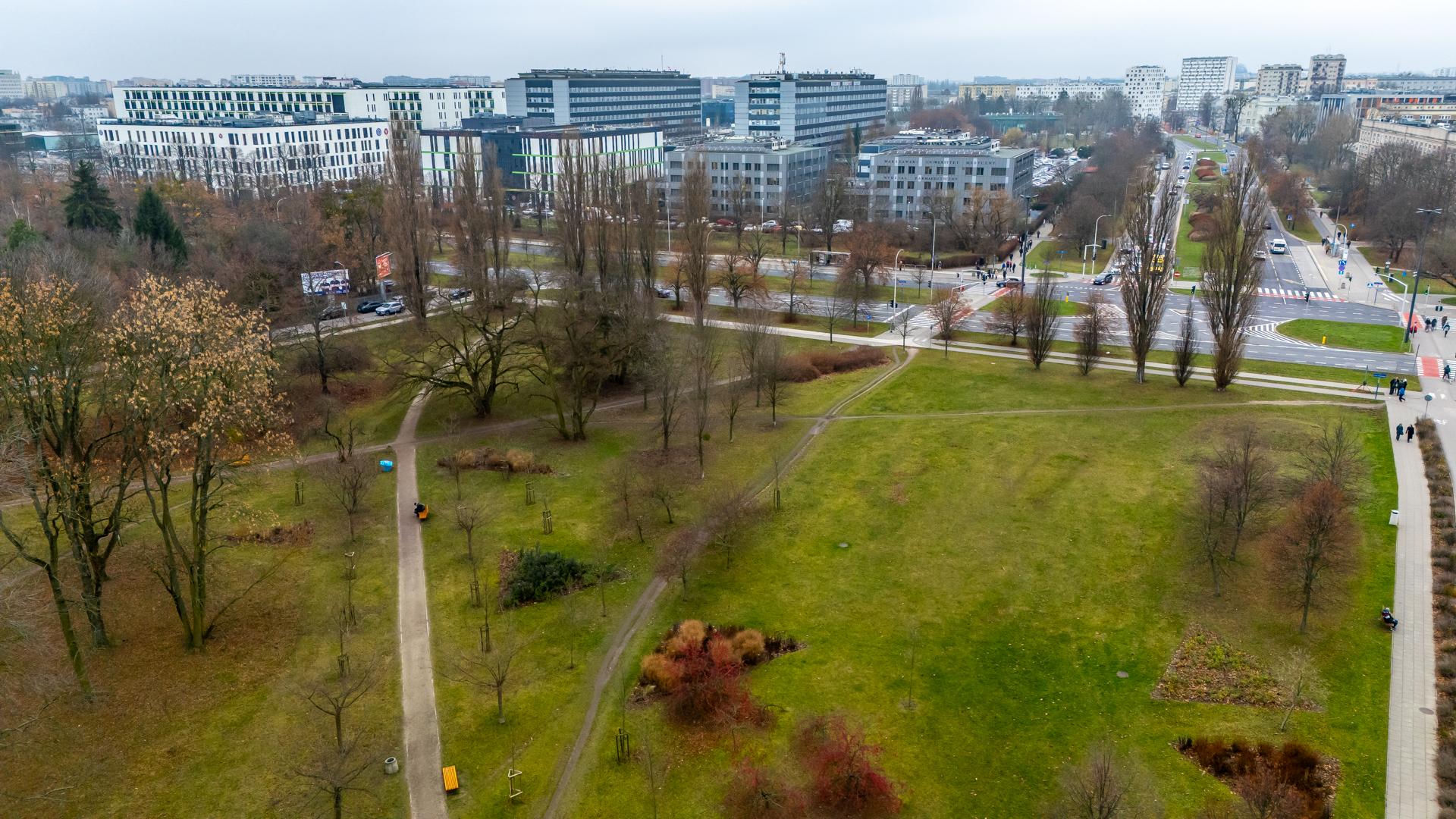 Przyszła trasa tramwaju wzdłuż Pola Mokotowskiego w Warszawie