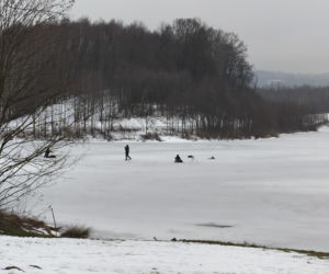 Symulacja akcji ratunkowej na zbiorniku Korzeń w Skrzyszowie