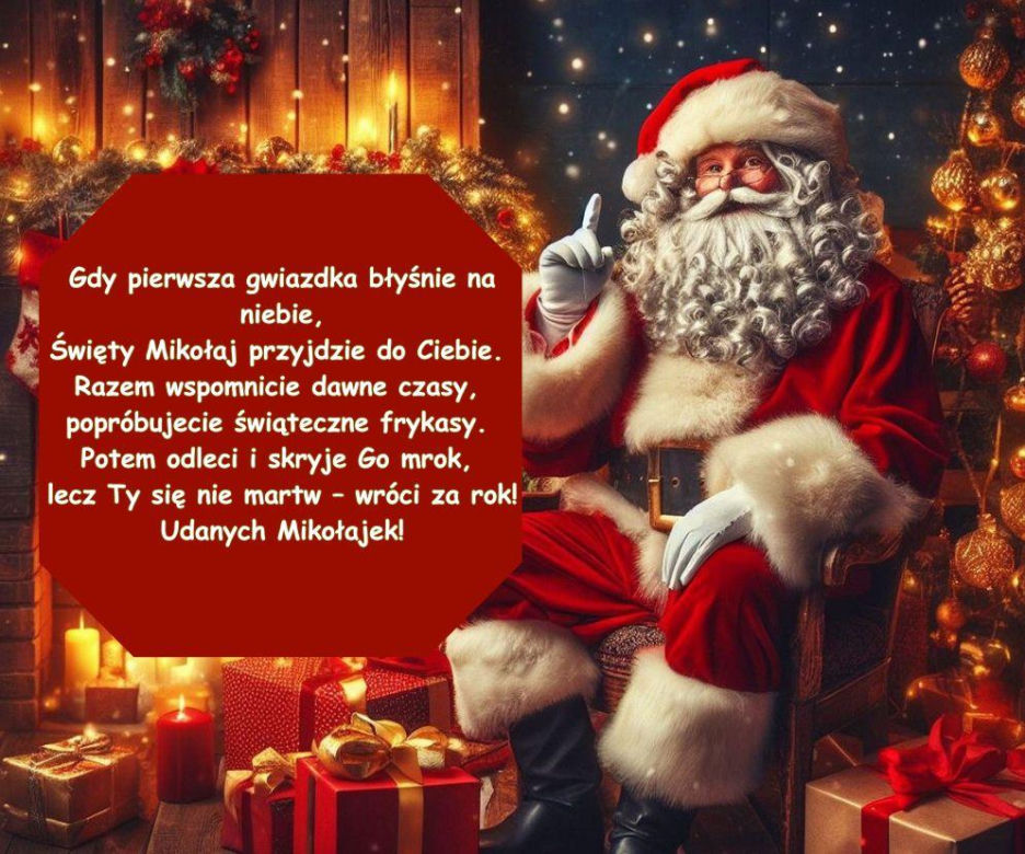 kartki z życzeniami na Mikołajki