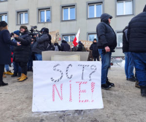 Protest przeciwko SCT w Krakowie