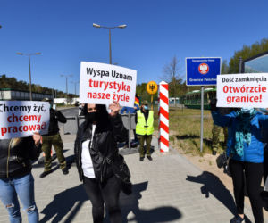 Protesty na granicy w Świnoujściu - 8 maja 2020