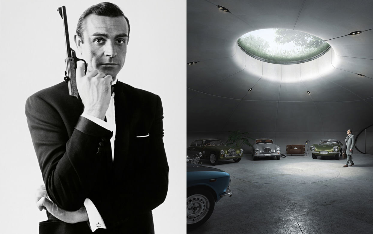 Zabytkowe auta Aston Martin znane z fimów o agencie 007 będą wyeksponowane w garażu przypomnającym jasninię Jamesa Bonda