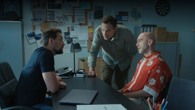 Barwy szczęścia odc. 3272. Marcin Kodur (Oskar Stoczyński), Bazylow (Andrzej Szeremeta), Majak (Łukasz Borkowski)