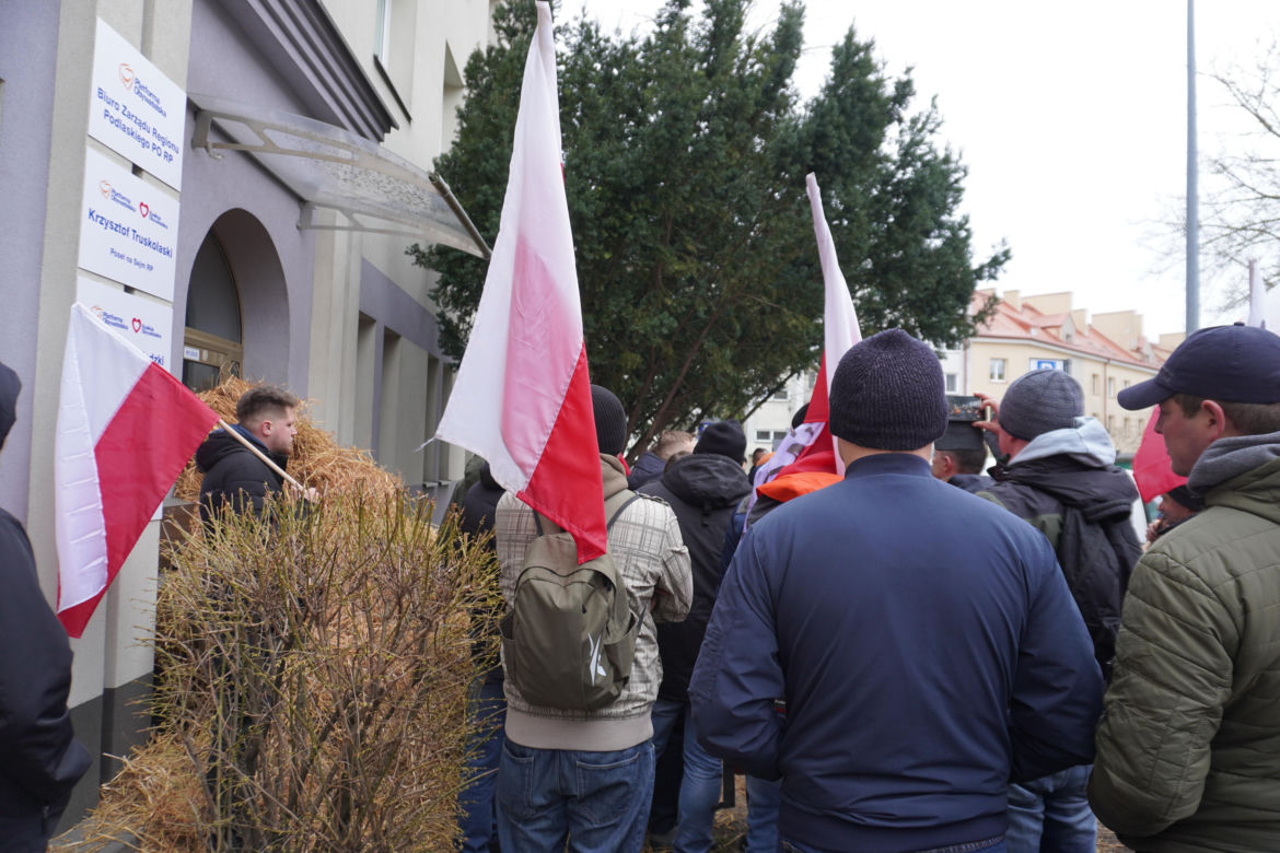 Protest rolników w Białymstoku. Przemarsz ulicami miasta 4 marca