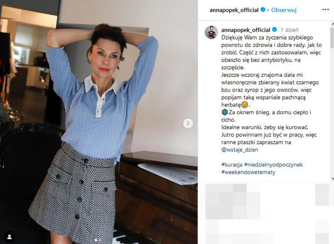 Tak wygląda chora Anna Popek