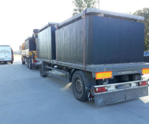 Transport betonowych zbiorników. Ponad 10 ton za dużo