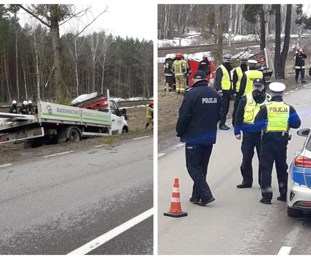 Wypadek śmiertelny w Białogrądach. Bus uderzył w drzewo. Zginął kierowca [ZDJĘCIA]