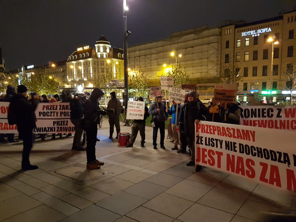 Protest pracowników Poczty Polskiej