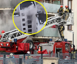 Znów płonie blok w Ząbkach! Strażacy ratowali uwięzionych, jedna osoba poparzona [GALERIA]