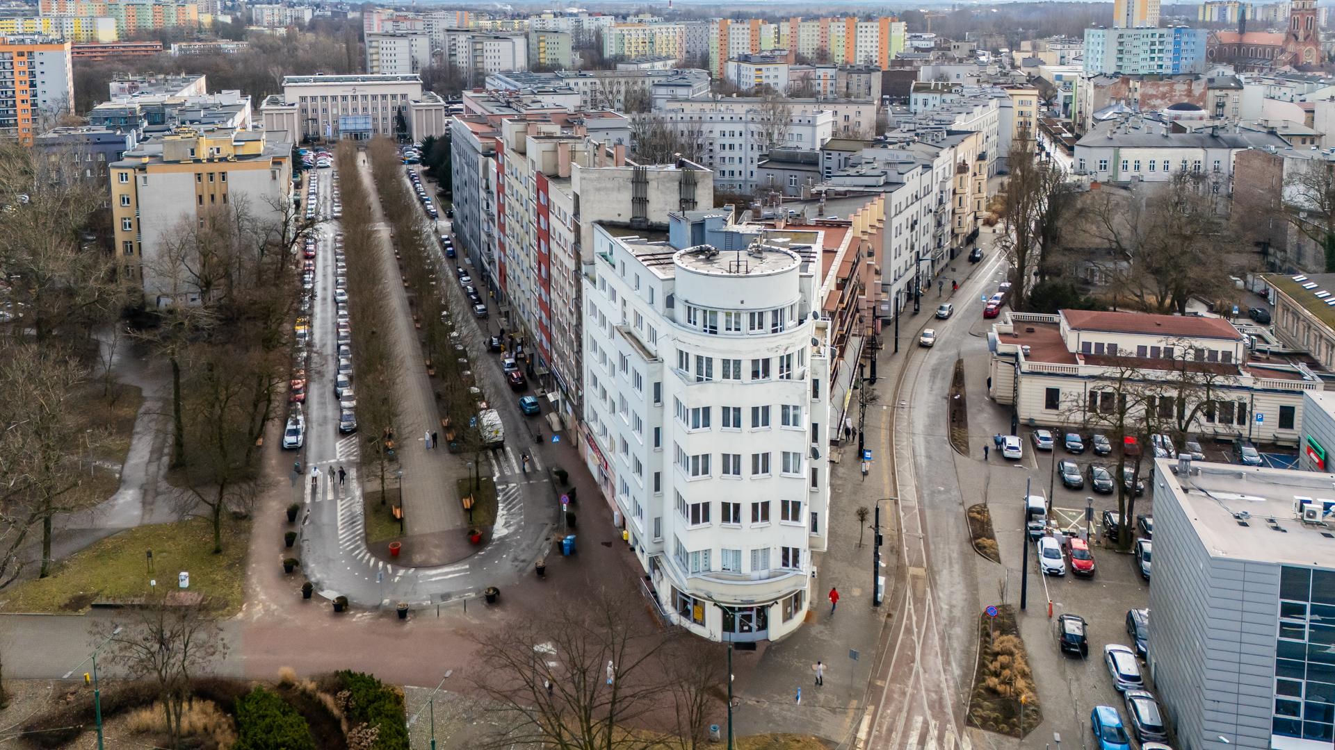 Przedwojenny drapacz chmur przy al. Zwycięstwa 1, Sosnowiec