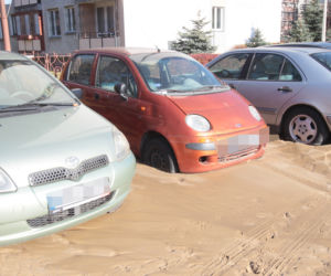 Zalany parking na Bródnie