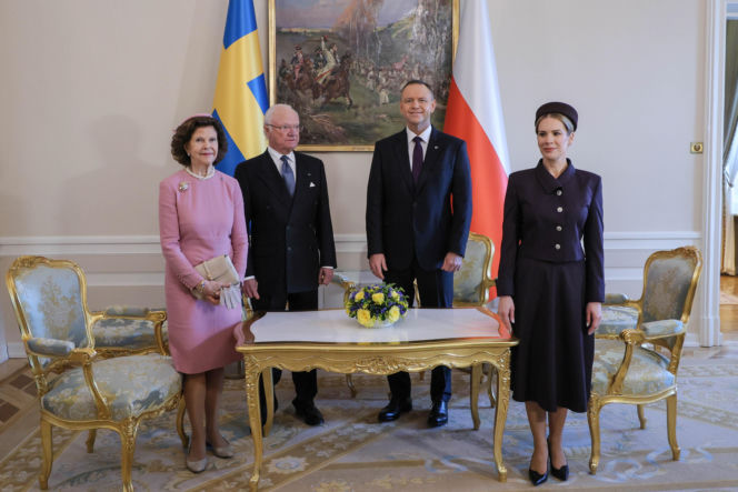 Marta Nawrocka, Karol Nawrocki, król Karol XVI Gustaw, królowa Sylwia