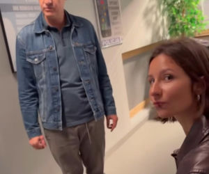 M jak miłość odc. 1906. Paweł (Rafał Mroczek), Agnes (Amanda Mincewicz) na planie