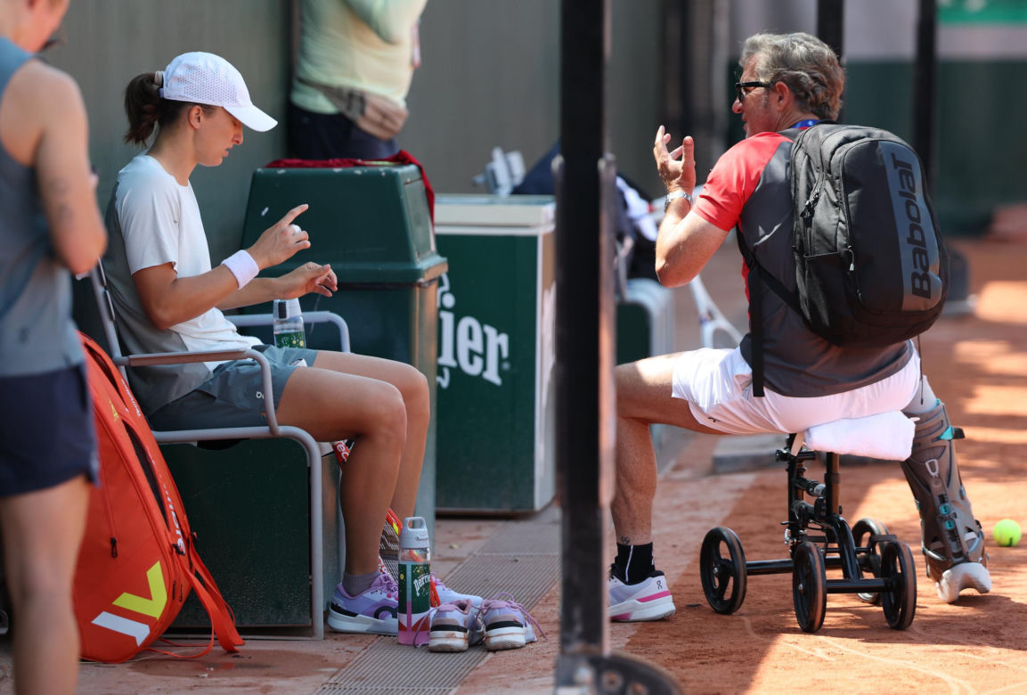 Iga Świątek na ostatnim treningu przez III rundą Roland Garros