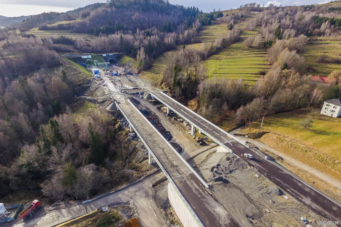 Budowa S1 - obejście Węgierskiej Górki w Beskidach