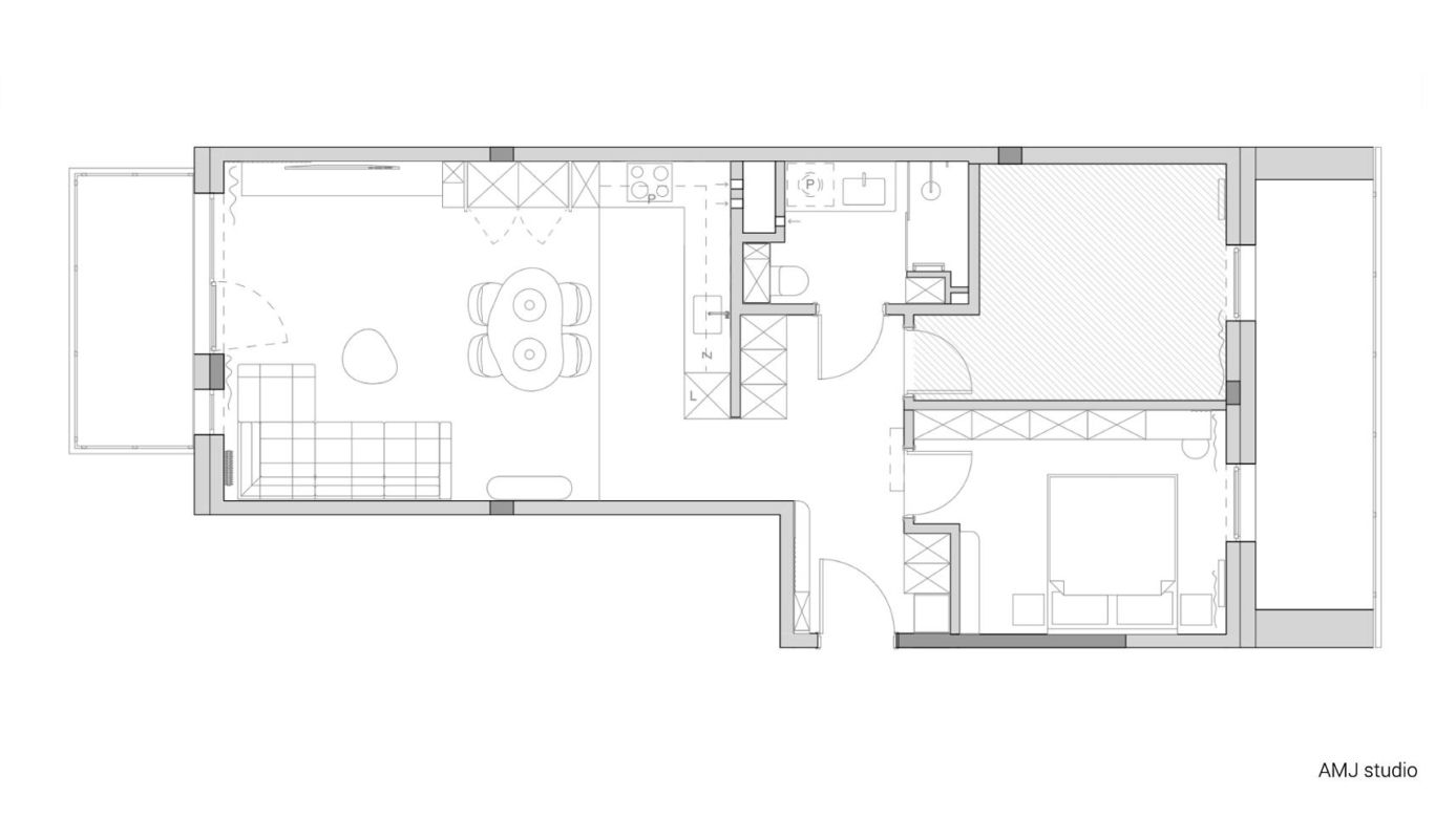 Mieszkanie architekta Kamila Paszka w Poznaniu - rzut