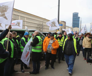 Protest taksówkarzy w Warszawie