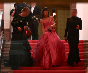 Anna Lewandowska wychodzi z Gali Mistrzów Sportu