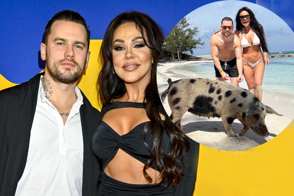 Sylwia Bomba i Grzegorz Collins pływają ze świnkami na wakacjach