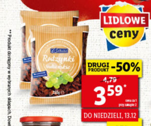 rodzynki 3,59 zł/250 g