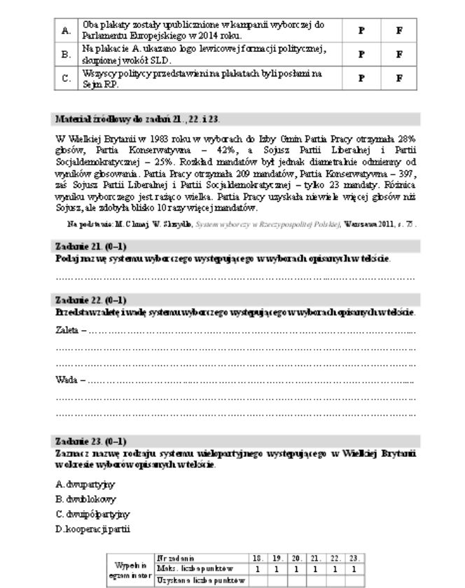 Matura rozszerzona WOS 8