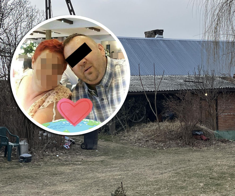 Ceglany budynek gospodarczy z blaszanym dachem. Na miniaturze Michał M. z żoną. O wyroku sądu czytaj w Eska Lublin.