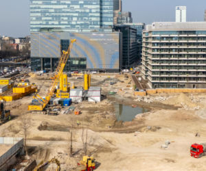 Budowa wieżowca AFI Tower w kompleksie Towarowa22