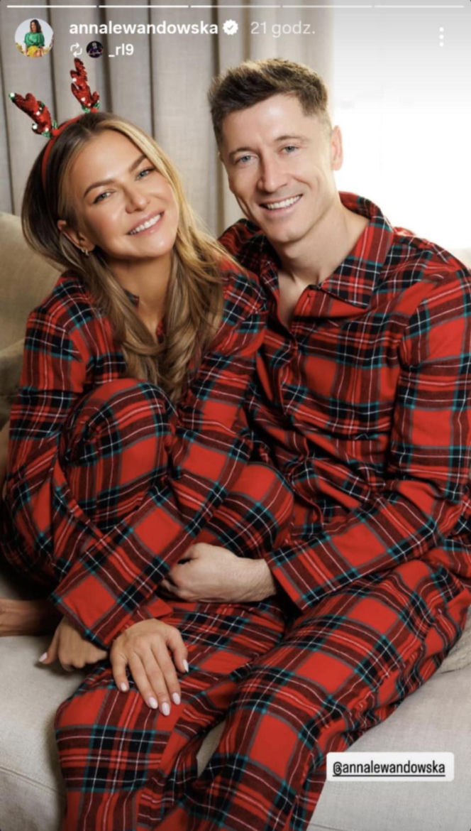 Anna Lewandowska i Robert Lewandowski świątecznie