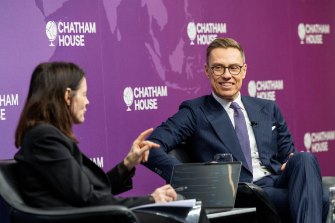 Prezydent Finlandii Alexander Stubb w Chatham House.
