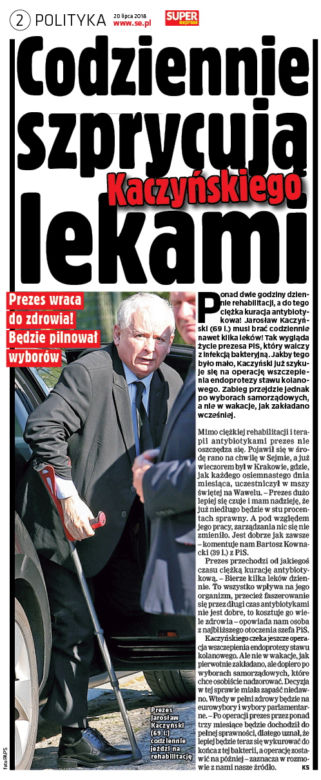 Zoperują prezesowi kolano bez kolejki