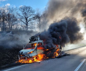 Najpierw pożar, potem wypadek. Potężny korek na autostradzie A4 