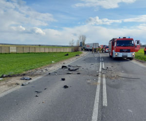 Zablokowana droga krajowa nr 9. TIR zderzył się z autem osobowym