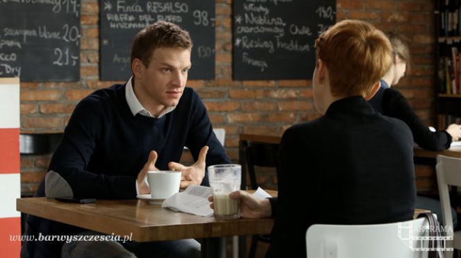 Barwy szczęścia. Łukasz Sadowski (Michał Rolnicki), Marta Walawska (Katarzyna Zielińska)