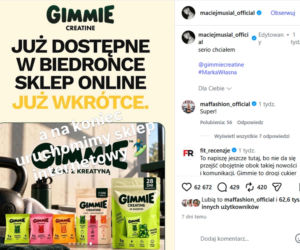 Maciej Musiał rusza z własną marką. Jego żelki z kreatyną trafiły do Biedronki
