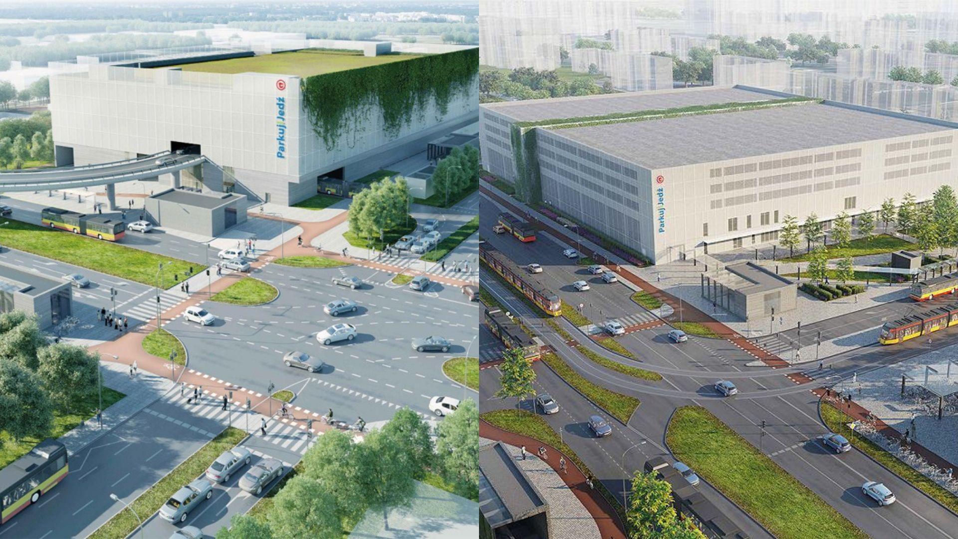 Planowane węzły przesiadkowe przy stacjach metra Lazurowa i Karolin w Warszawie