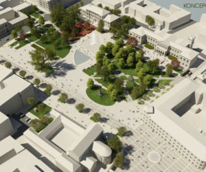 Widok znad placu przed Hotelem Europa