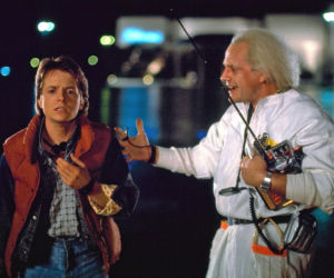 Michael J. Fox i Christopher Lloyd. Powrót do przyszłości/Back to the Future, komedia SF, USA 1985, reż. Robert Zemeckis