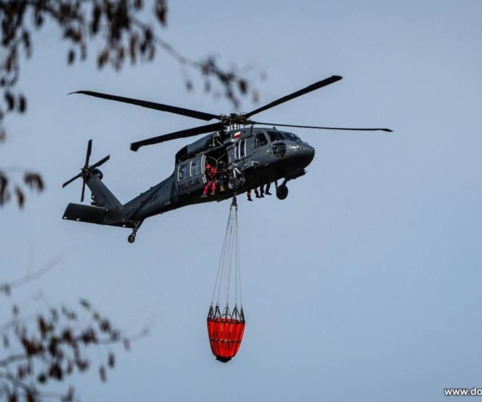 Wielki pożar w woj lubelskim. Do akcji ruszyły śmigłowce Black Hawk