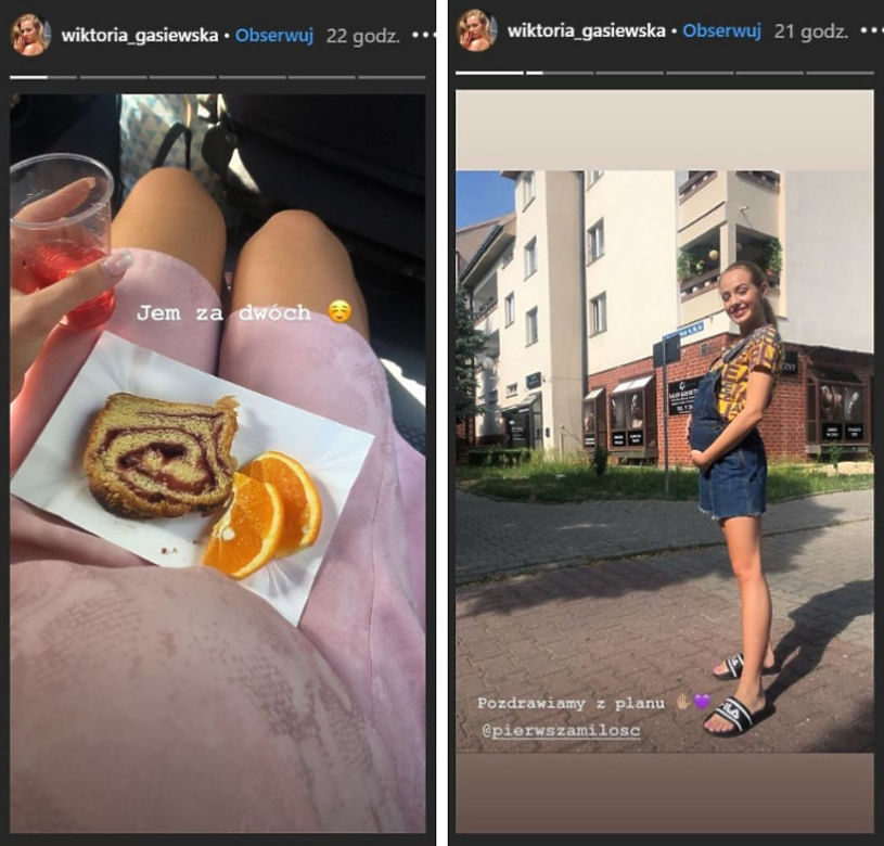 Wiktoria Gąsiewska w ciąży na planie serialu Pierwsza miłość