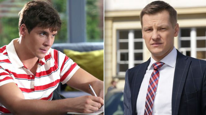 M jak miłość odc. 1234. Marcin Chodakowski (Mikołaj Roznerski) Piotrek Zduński (Marcin Mroczek)