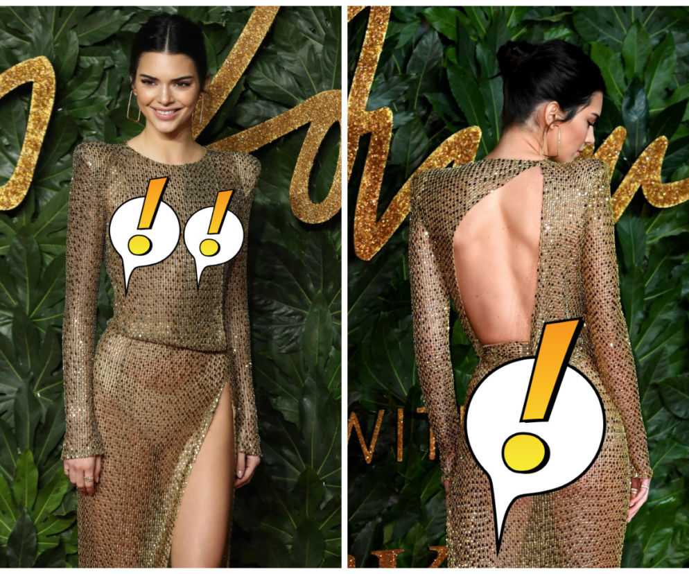 Kendall Jenner w przezroczystej sukience
