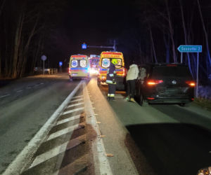Wypadek na DK 25. W Tryszczynie zderzyły się trzy osobówki [ZDJĘCIA]