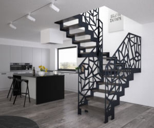 Designerskie schody w salonie