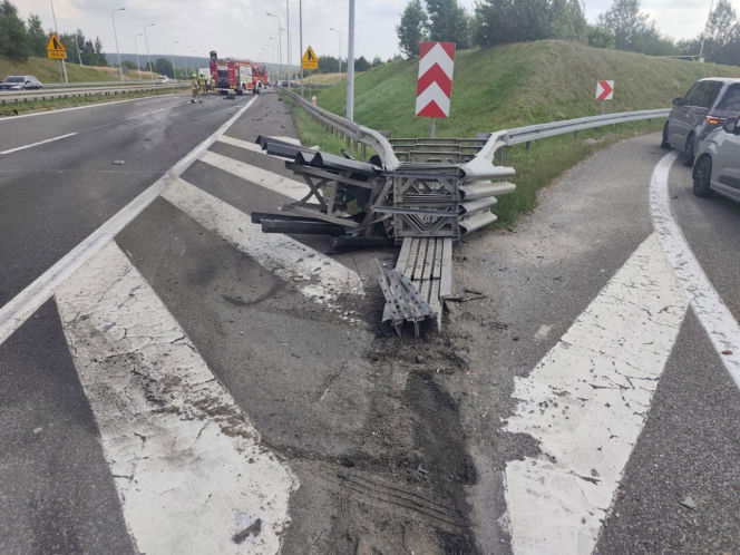 Wypadek na s7 w Zaleziance