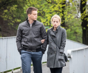 Pierwsza miłość.  Sabina (Urszula Dębska), Natan (Krzysztof Kwiatkowski)